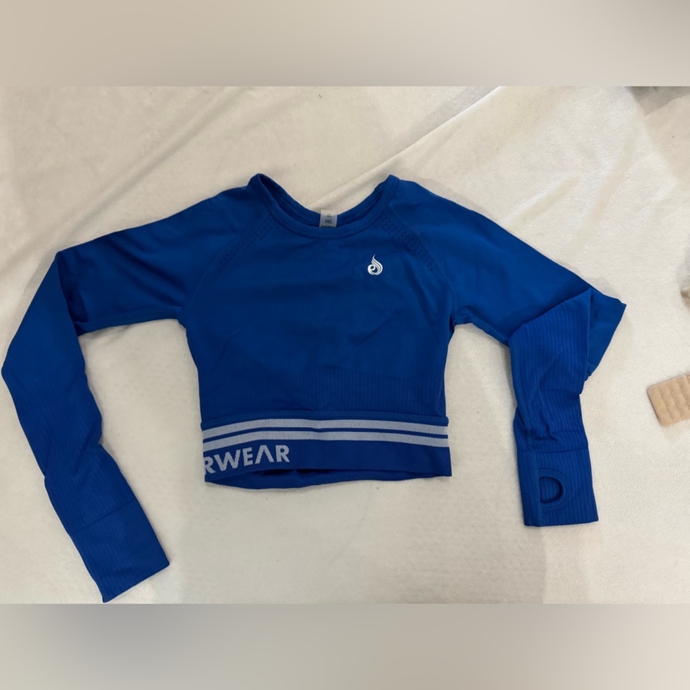Ryderwear Royal Blue Crop Top with White Stripes